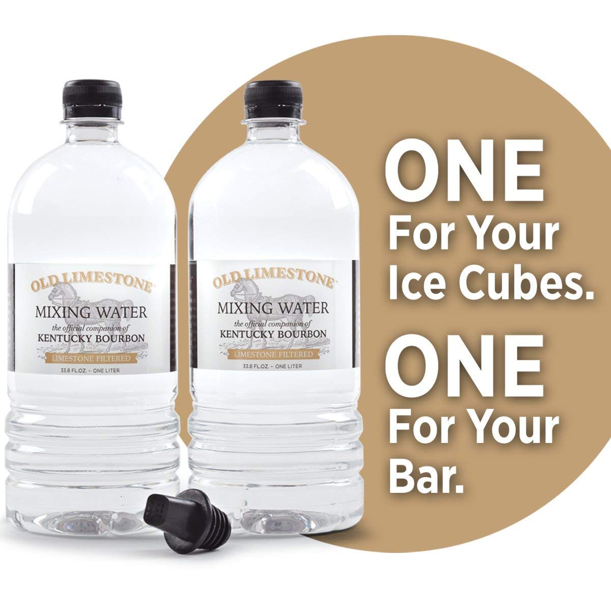 Old Limestone ice cubes setup for crisp, slow-melt chilling.