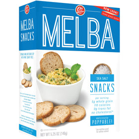 Old London Melba Snacks sea salt pack of 12 shows crispy whole-grain crackers ideal for toppings.