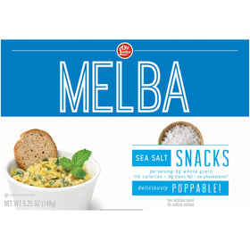 Old London Melba Snacks sea salt served with toppings on a plate for snack pairing.