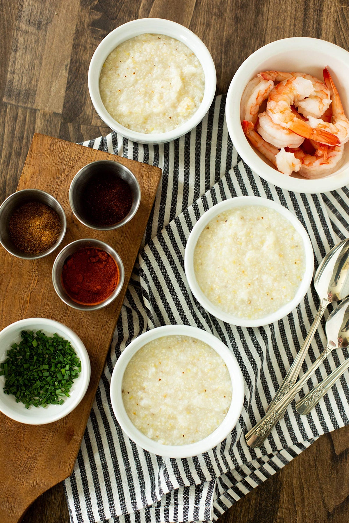 Old School Brand southern style breakfast plate with creamy grits.