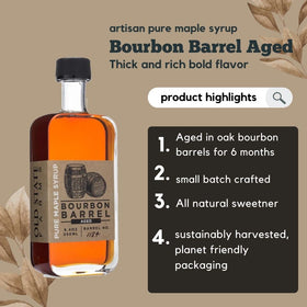 Barrel aging enhances flavor depth with oak notes from six months in bourbon barrels