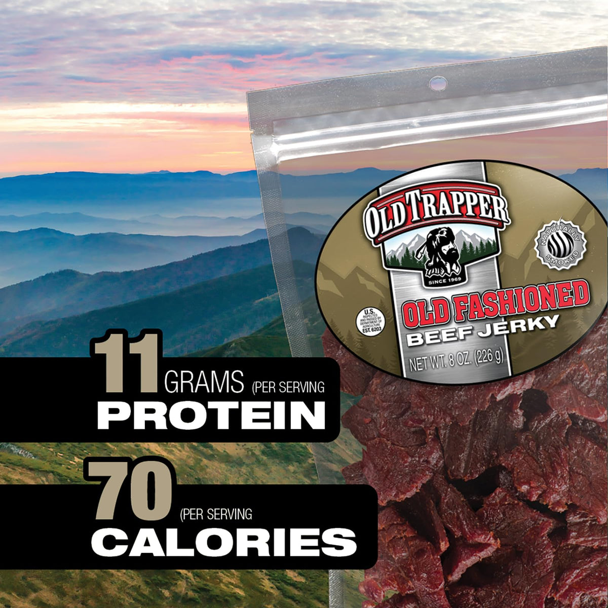 Old Trapper beef jerky-gym-bag-scene demonstrates convenient on the go protein for workouts