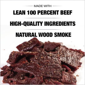 Old Trapper Beef Jerky slices, smoky and tender for quick meals or snacks.