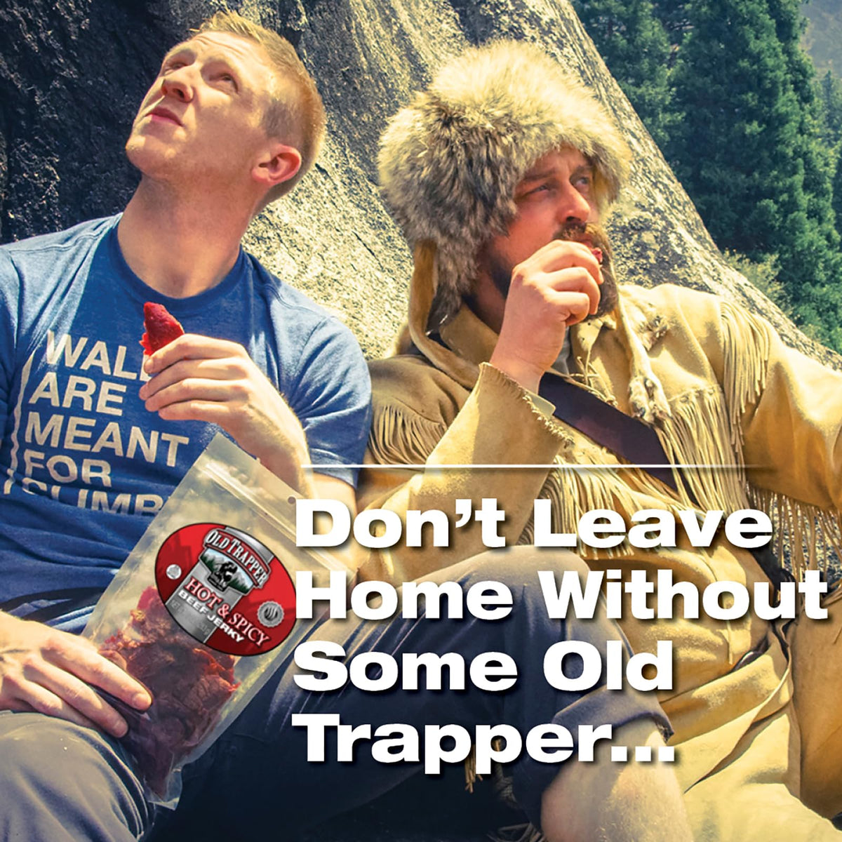Old Trapper jerky enjoyed as a quick lunch or between-meal bite