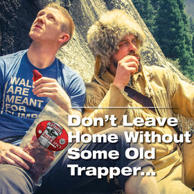 Old Trapper jerky enjoyed as a quick lunch or between-meal bite