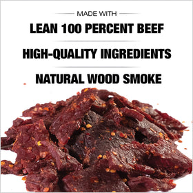 Old Trapper Hot & Spicy Beef Jerky showcases wood-smoked flavor for a bold bite, ideal for travel.