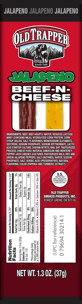 Old Trapper Jalapeno Beef-N-Cheese bite, ideal for on-the-go snacking.