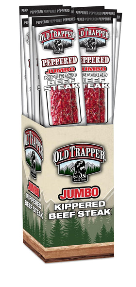 Old Trapper Peppered Kippered Beef Snack in gym bag ready to fuel workouts