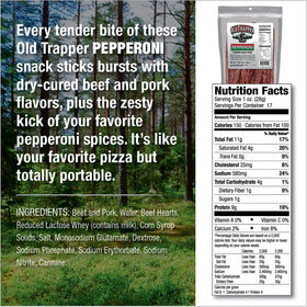 Serving idea: Old Trapper Pepperoni Snack Sticks as a quick protein bite.