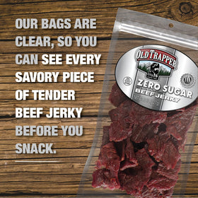 Old Trapper resealable eight-ounce bag keeps jerky fresh