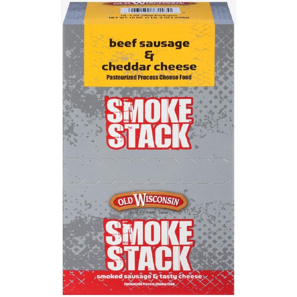 Close-up of Old Wisconsin beef and cheddar sticks, rich texture and flavor