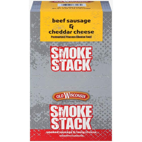 Close-up of Old Wisconsin beef and cheddar sticks, rich texture and flavor
