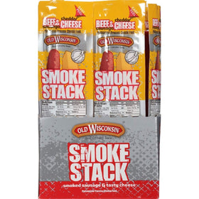 Snack tray featuring Old Wisconsin sticks, ideal for gatherings