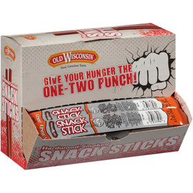 Old Wisconsin Turkey Snack Sticks 42-count box front view, convenient high-protein snack.