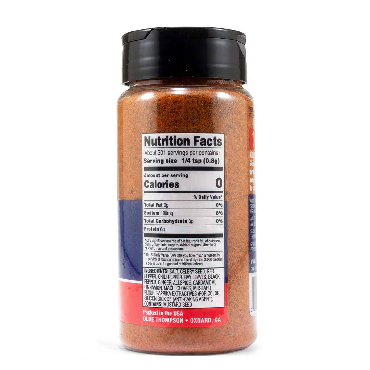 Olde Thompson Chesapeake Bay Seasoning jar close up, versatile spice blend for meals