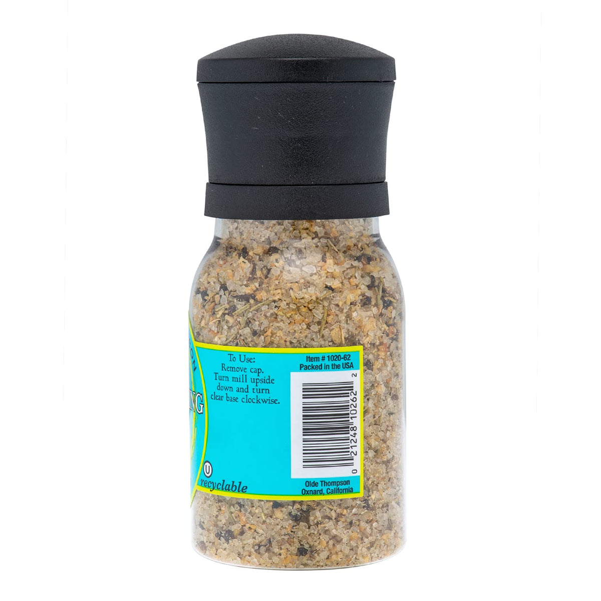Olde Thompson Everything Salt Grinder sea salt blend enhances meats and soups with aromatic herbs
