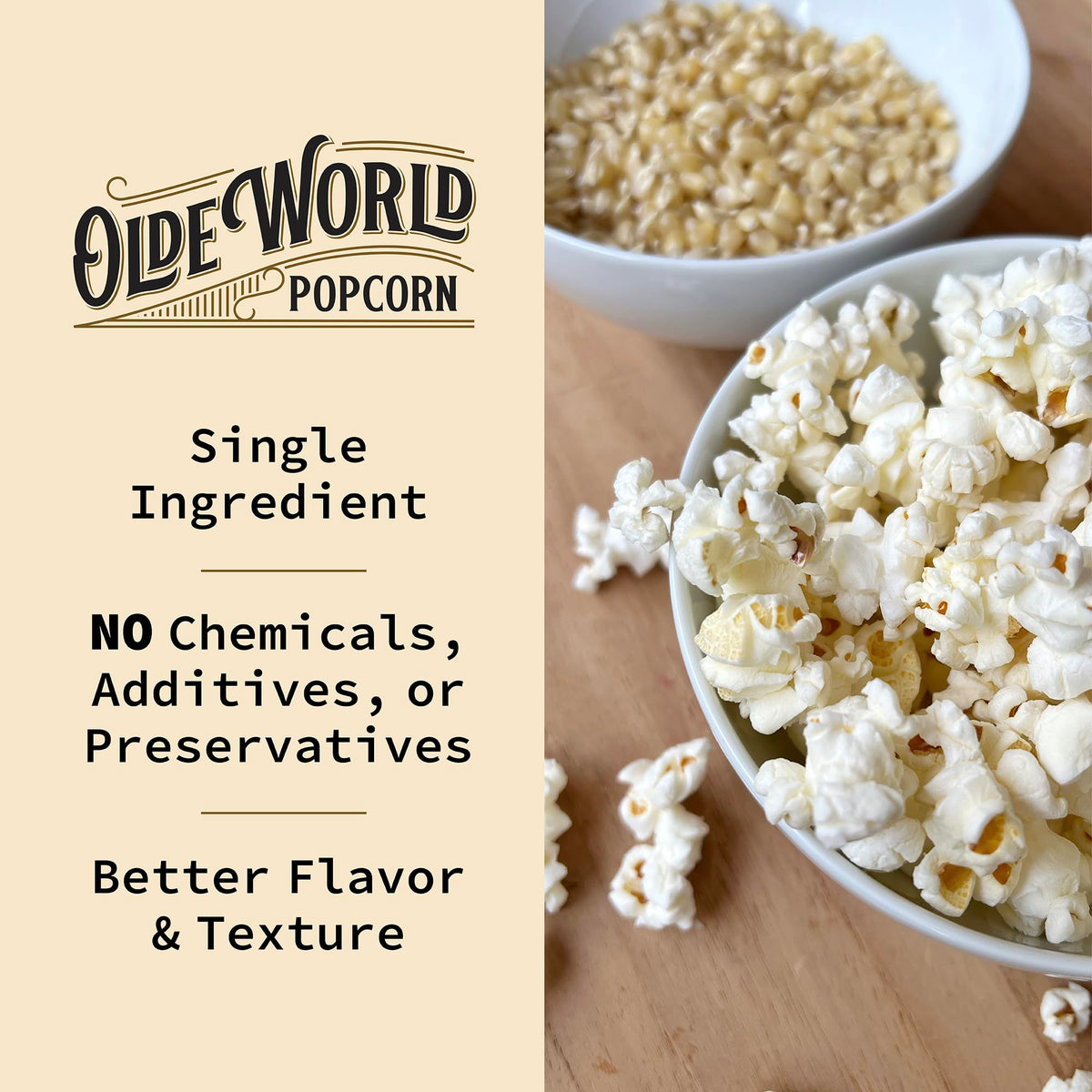Olde World Popcorn on the stovetop ready to pop for fresh crunch