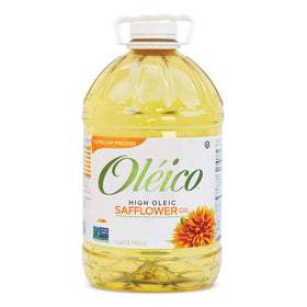 Oleico high oleic safflower oil bottle for versatile cooking.