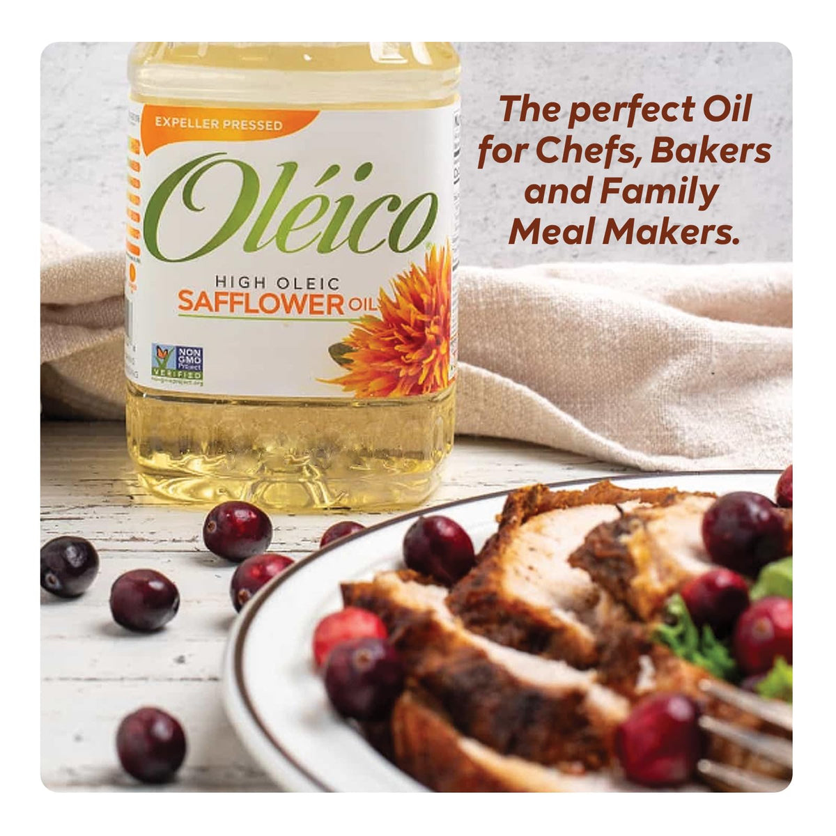 Oleico safflower oil in pan demonstrates high heat stability for quick cooking