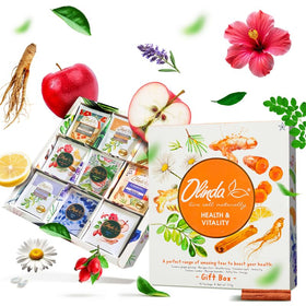 Olinda Health & Vitality Tea Gift Box front view for gifting and daily rituals
