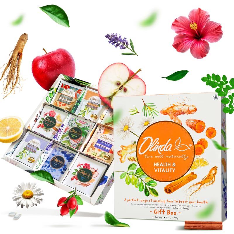 Olinda Health & Vitality Tea Gift Box front view for gifting and daily rituals