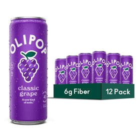 OLIPOP Classic Grape can, gluten-free prebiotic refreshment.