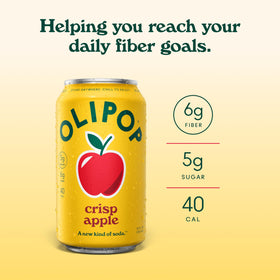 OLIPOP Crisp Apple pantry box displaying the 12-pack packaging