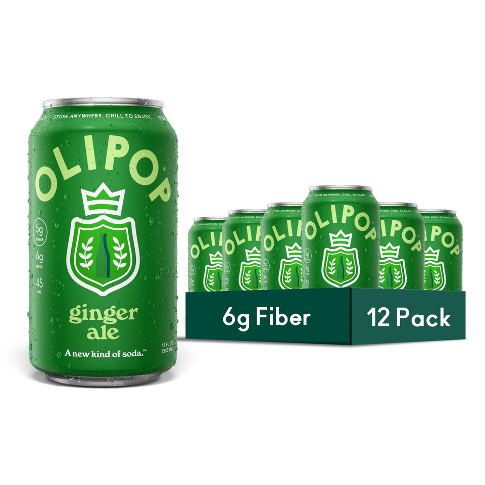 OLIPOP Ginger Ale pantry pack cans on shelf for everyday refreshment