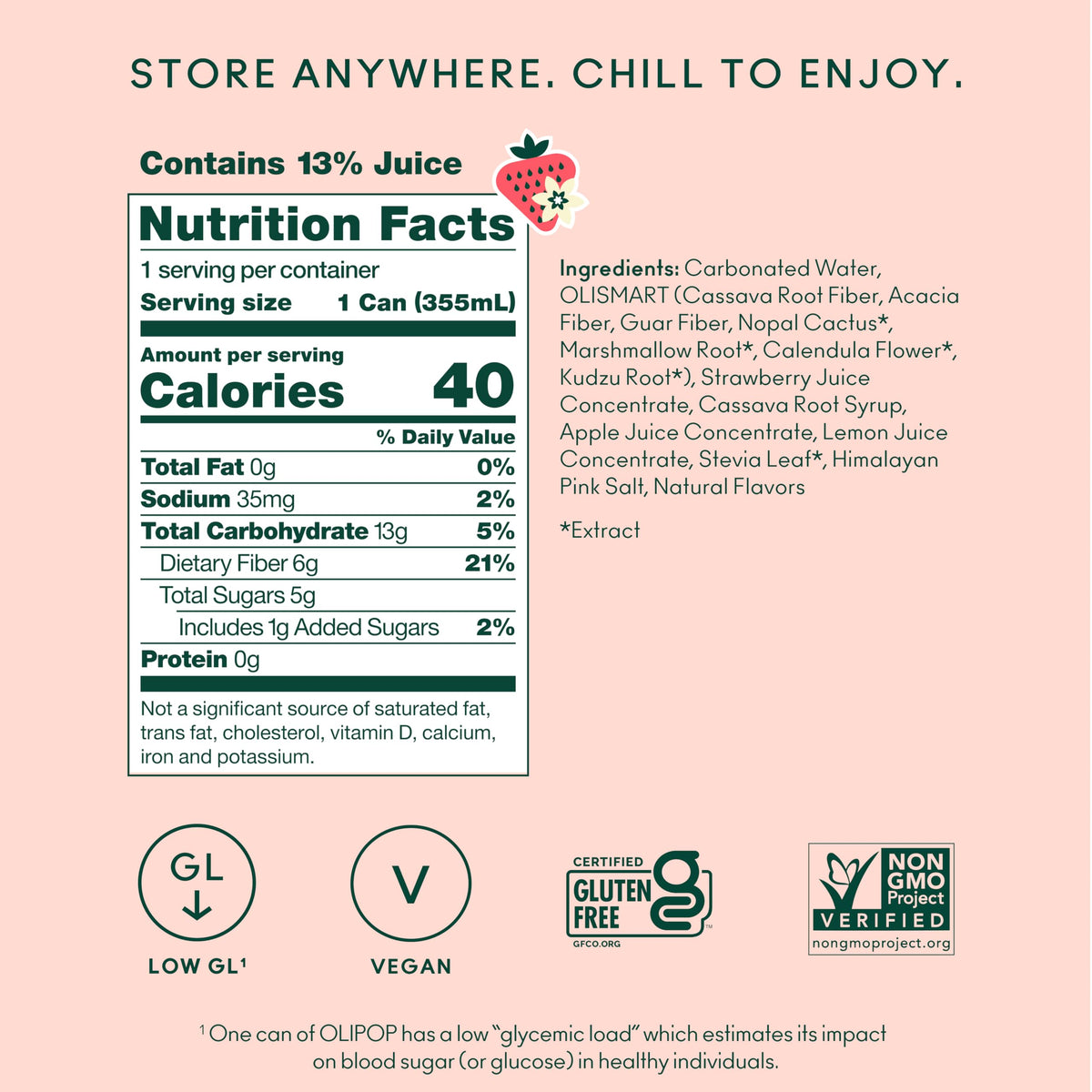 OLIPOP pantry pack showing 12 cans for convenient daily refreshment.