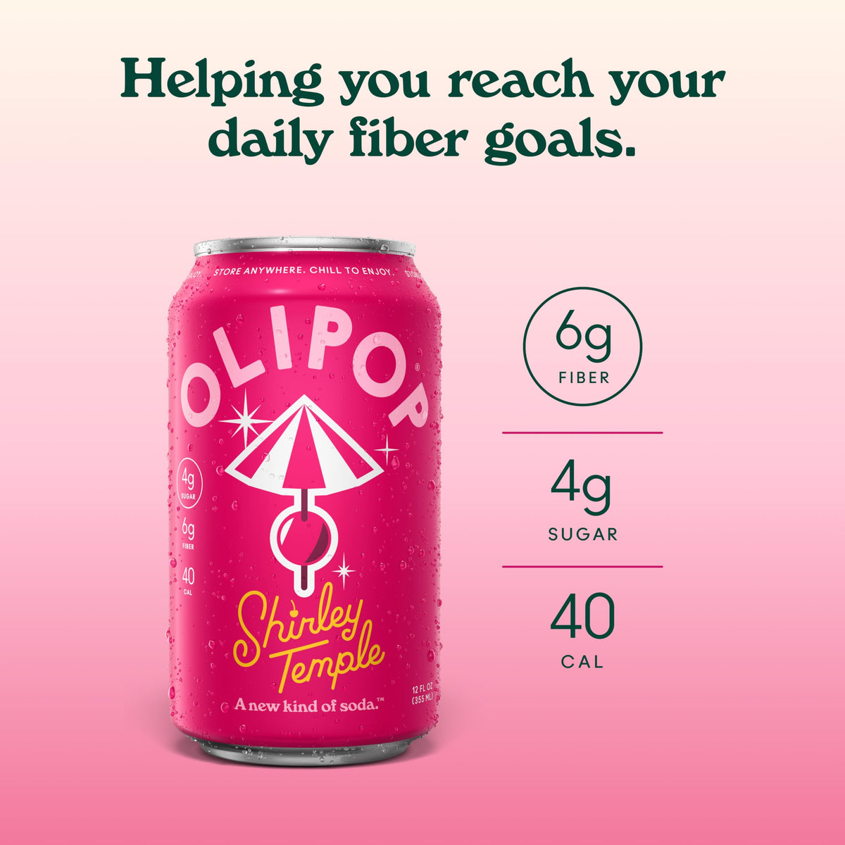 OLIPOP Shirley Temple glass serving as a refreshing mocktail option.