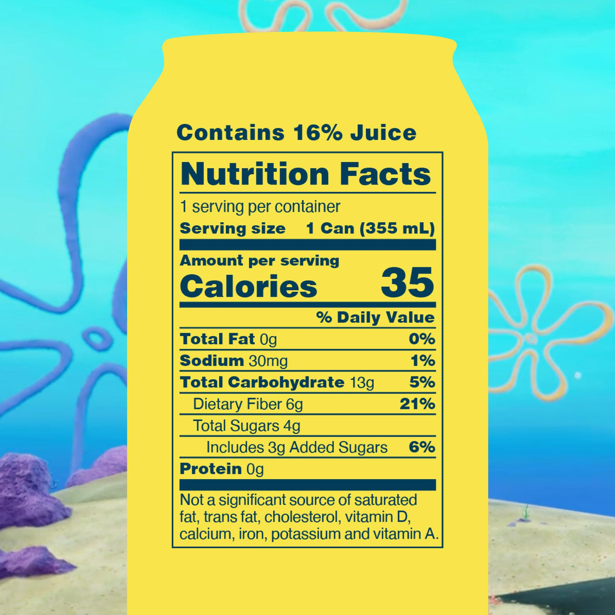OLIPOP SpongeBob Pineapple Paradise fiber content highlights gut-friendly profile