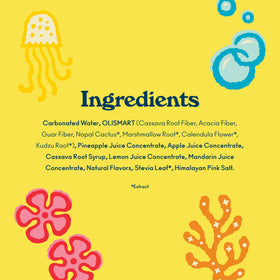OLIPOP SpongeBob Pineapple Paradise non-GMO gluten-free badge on can