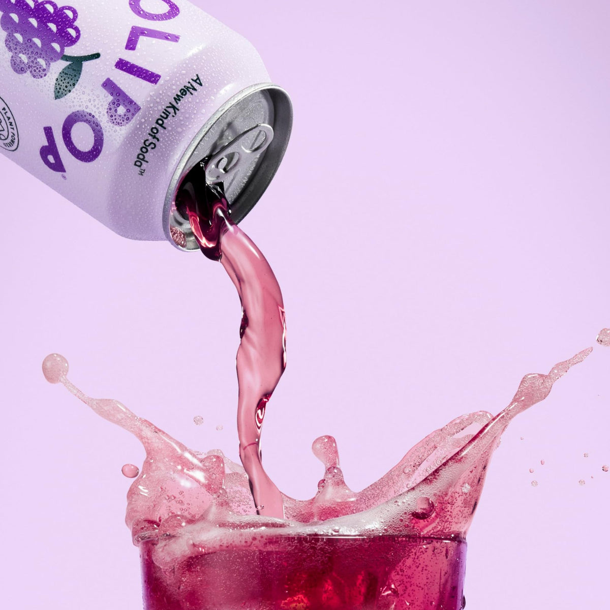 OLIPOP Strawberry Vanilla can; smooth taste with plant fiber and prebiotics.