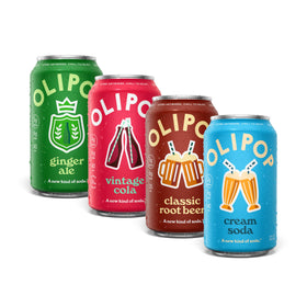 OLIPOP Vintage Cola pour emphasizes bold flavor with prebiotic fiber for daily balance.