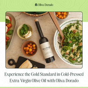 Oliva Dorado glass bottle protects aroma from light and heat.