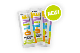 O-Live & Co single-serve olive oil packets ideal for salads and dressings.