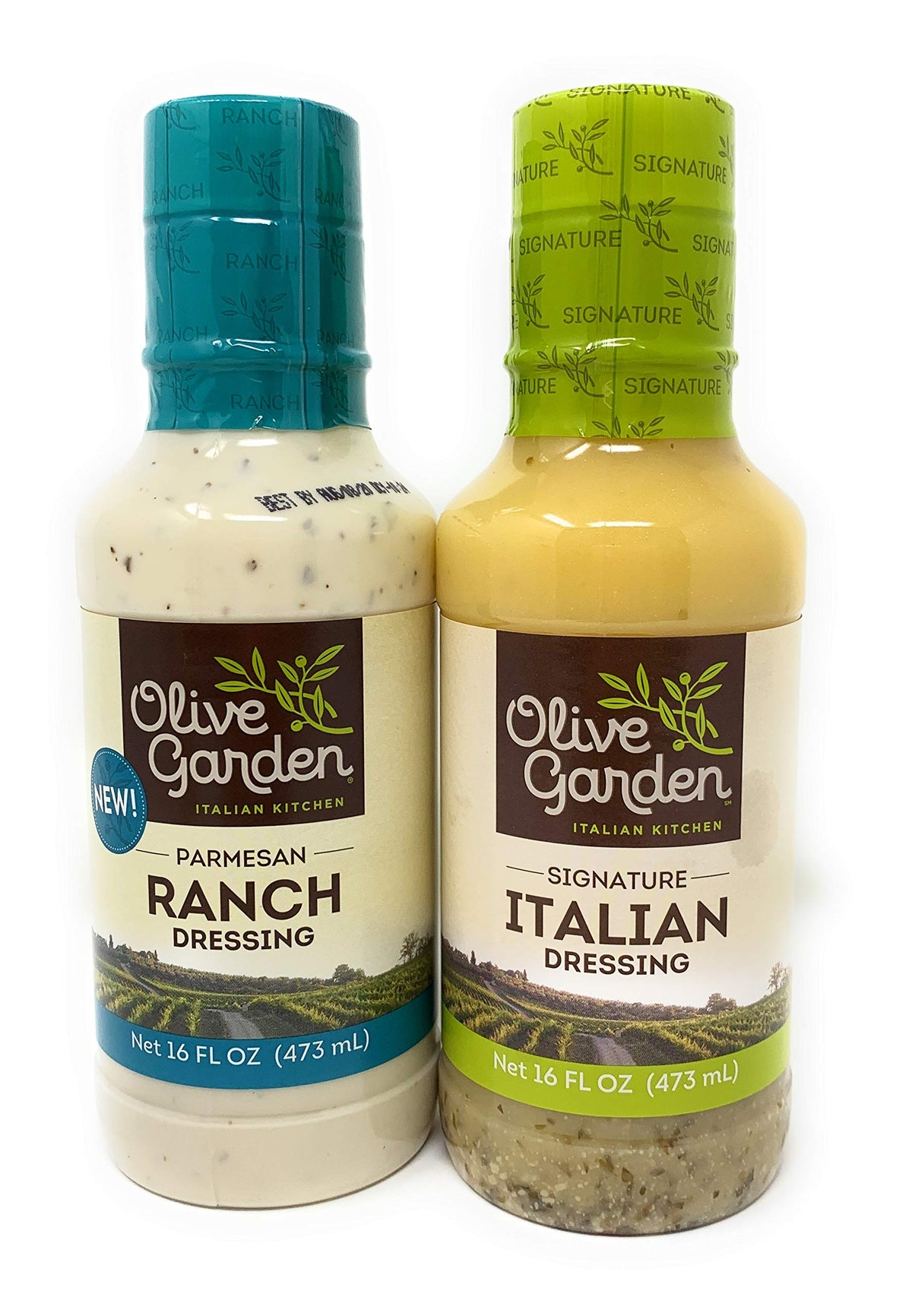 Olive Garden Signature Italian Dressing bottle pour for tangy, salad-friendly flavor.