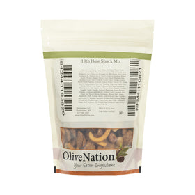 OliveNation 19th Hole Snack Mix showing Cajun corn sticks and wasabi peas for bold snacking