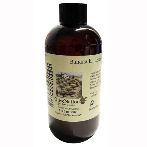 OliveNation Banana Emulsion bottle pour enhances flavor and aroma in baked goods