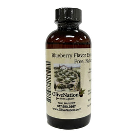 OLIVENATION blueberry flavoring extract bottle pour enhances baked goods with natural blueberry taste
