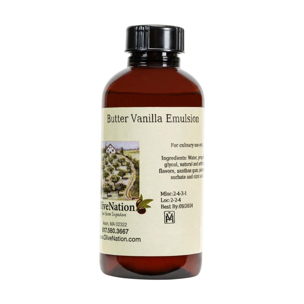 OLIVENATION Butter Vanilla Emulsion bottle for baking flavor retention