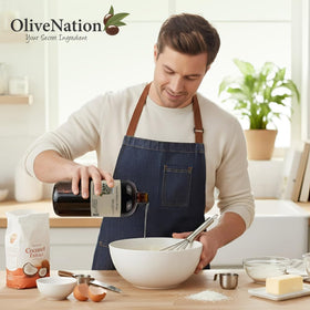 OLIVENATION Coconut Extract enhances an iced latte with tropical notes.