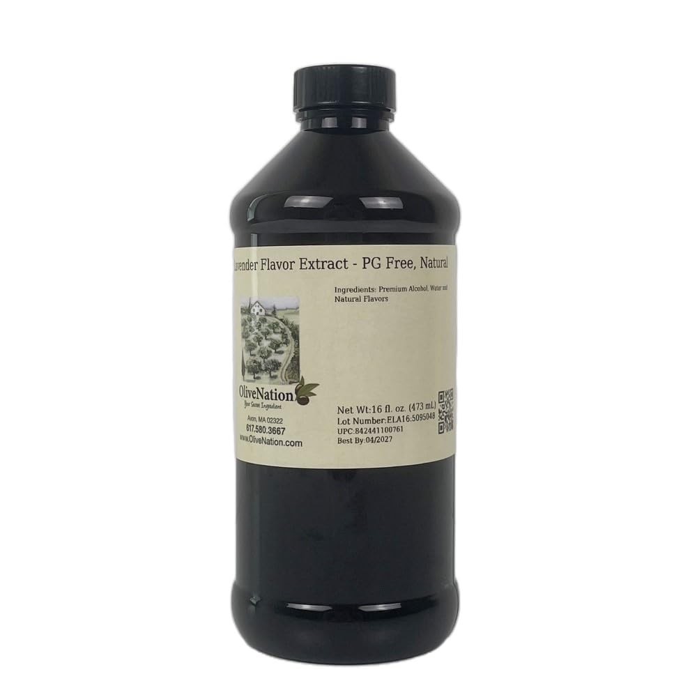 OliveNation Lavender Extract bottle showing premium floral flavor for baking and beverages.