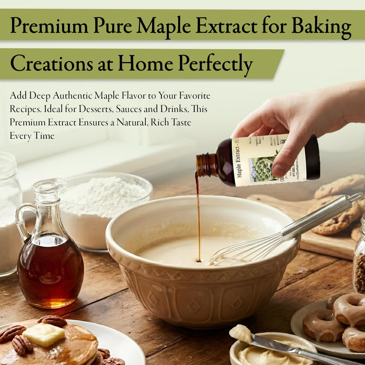OLIVENATION Maple Flavoring added to baked beans for savory-sweet flavor.