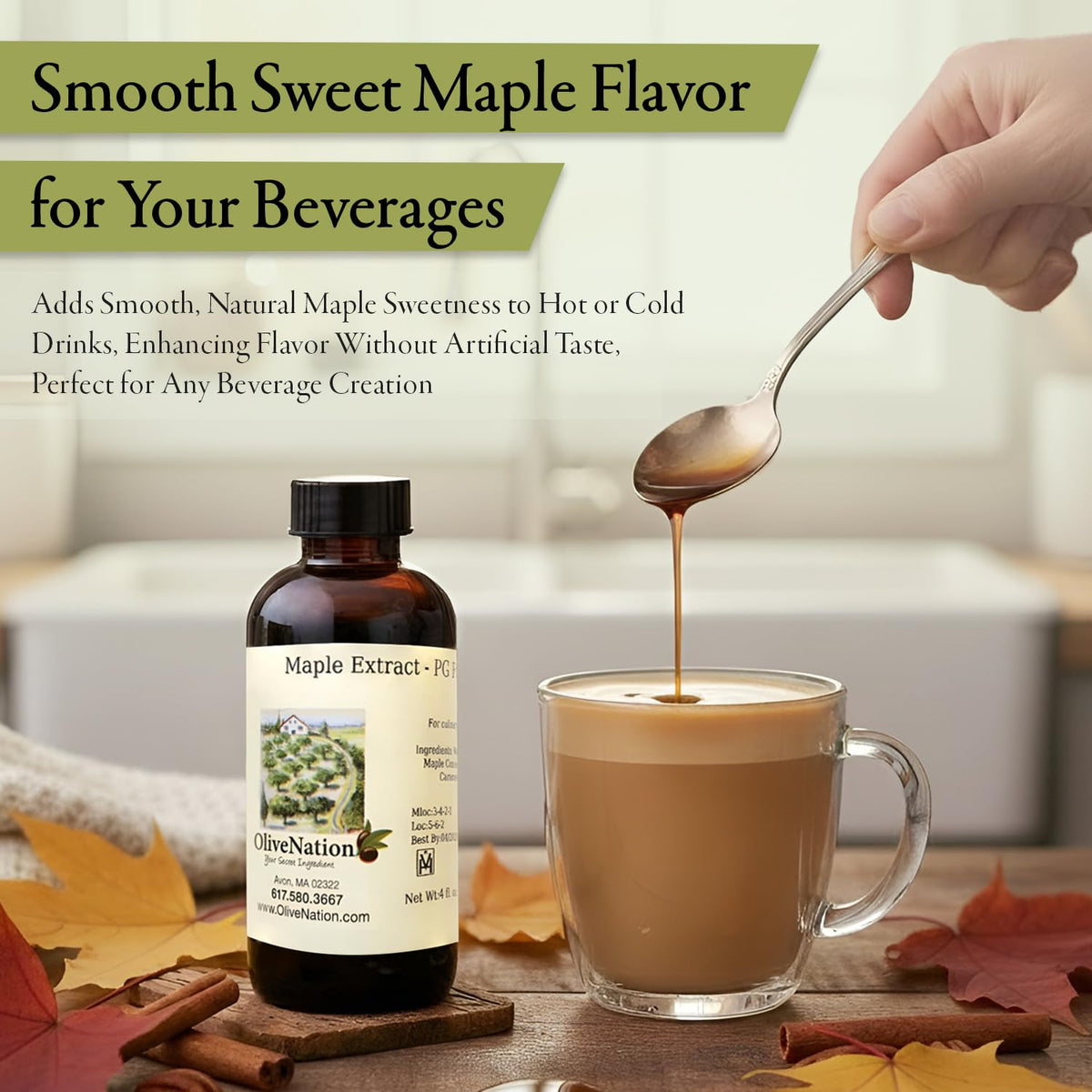 OLIVENATION Maple Flavoring whisked into frosting for subtle maple depth.