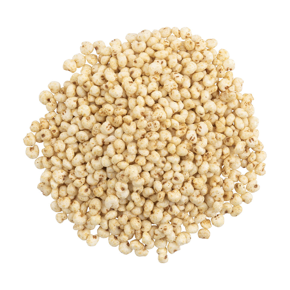 OliveNation Millet Puffs packaging close-up, highlighting gluten-free protein.