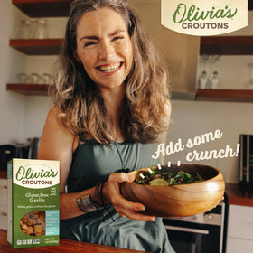 Olivia's Gluten Free Croutons gluten-free-artisan-bread provides savory bite for chicken or salmon