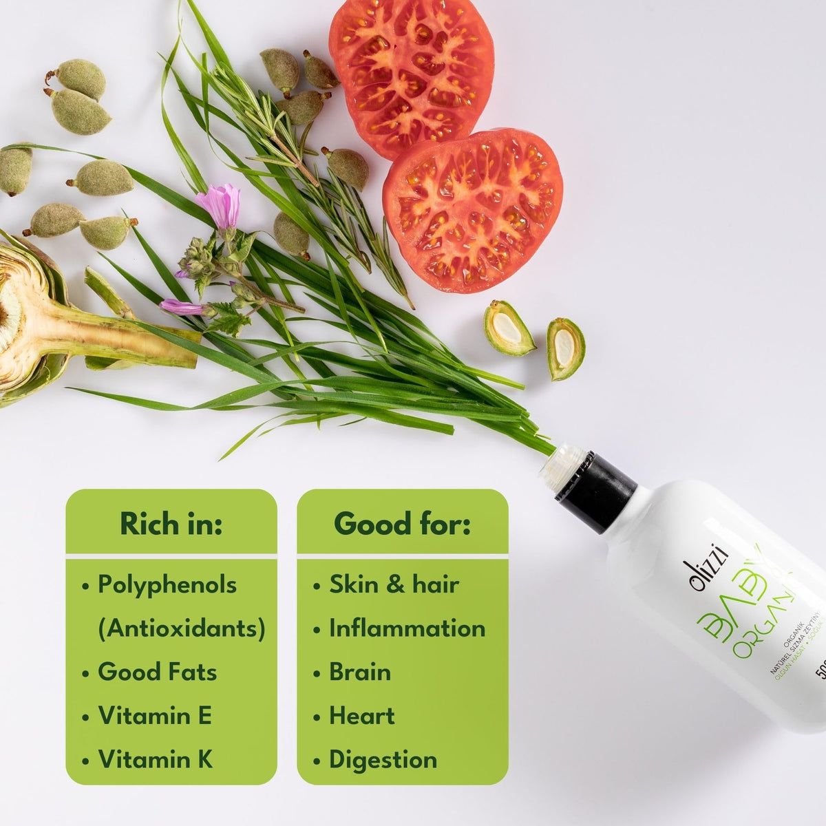 Gift-pack presentation of Olizzi baby olive oil for baby showers