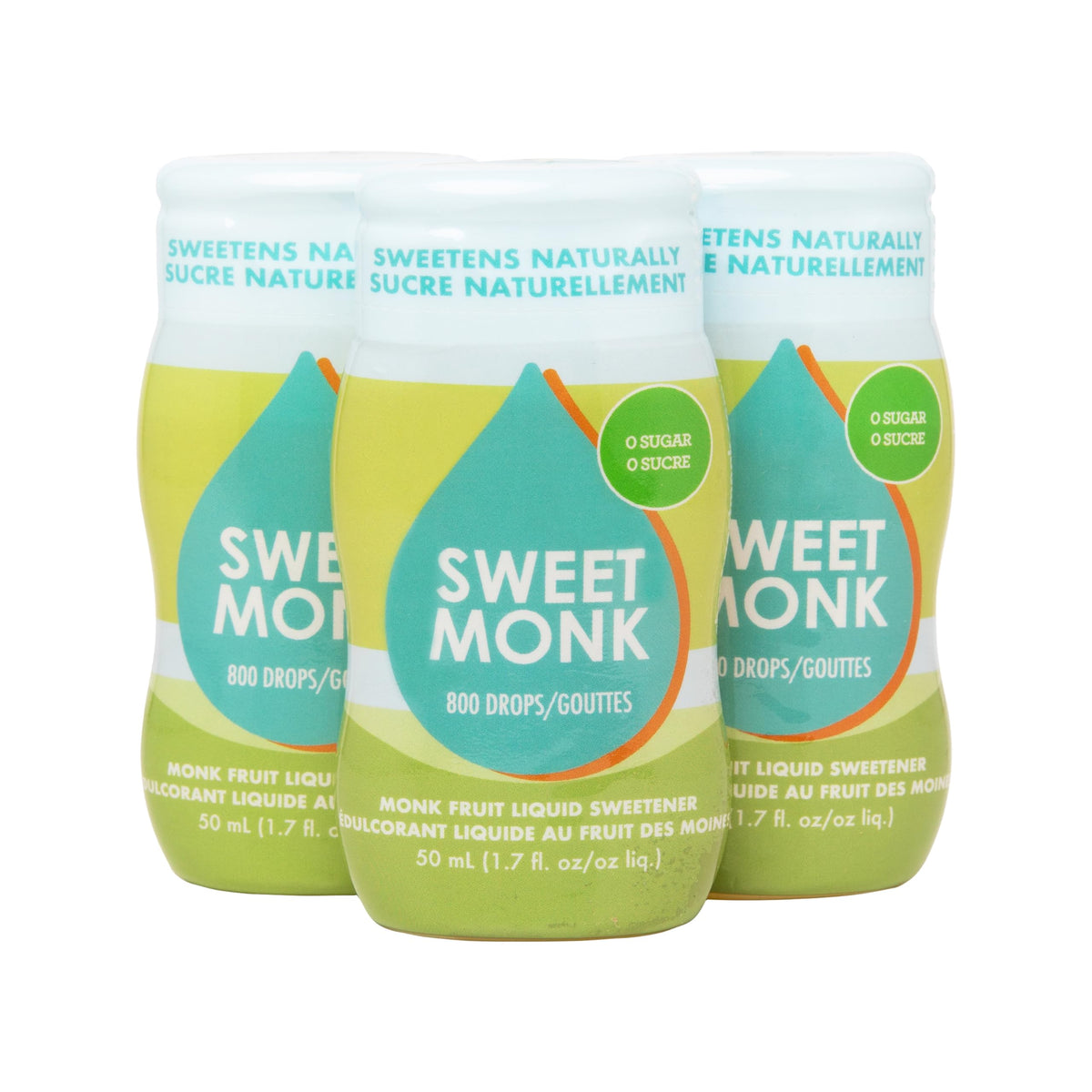 OLÜ NATURALS SweetMonk bottle with pour, ideal for quick coffee sweetening.