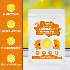 Olvvla calendula tea cup with soothing aroma and subtle flavor